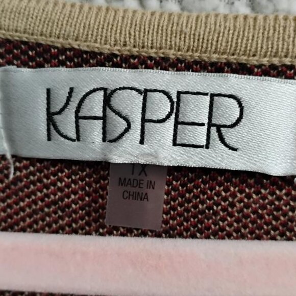 Kasper Plaid Cardigan Duster with Buckle Neck Closure Size 1X - Picture 3 of 8